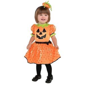 Amscan Little Pumpkin Costume Halloween Dress w/ headband Infant 0-6 Months